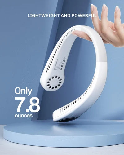 Portable Neck Fan – Bladeless, Rechargeable, Hands-Free Cooling Fan with 3 Speeds, Quiet & Lightweight for Travel, Outdoor & Office